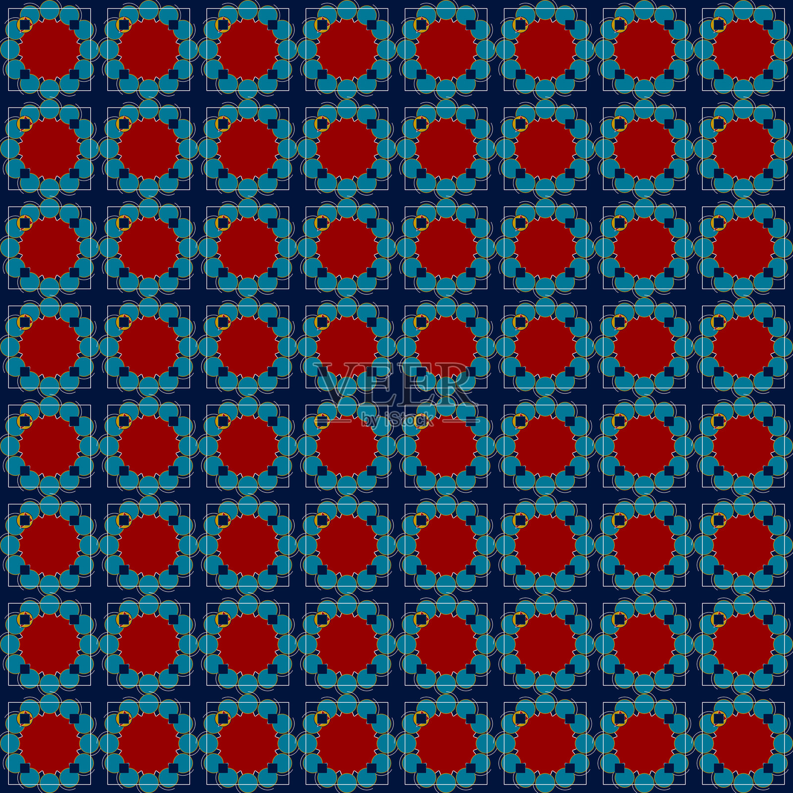 经典的奥斯曼几何图案，融合传统伊斯兰艺术与优雅的设计纹理插画图片素材