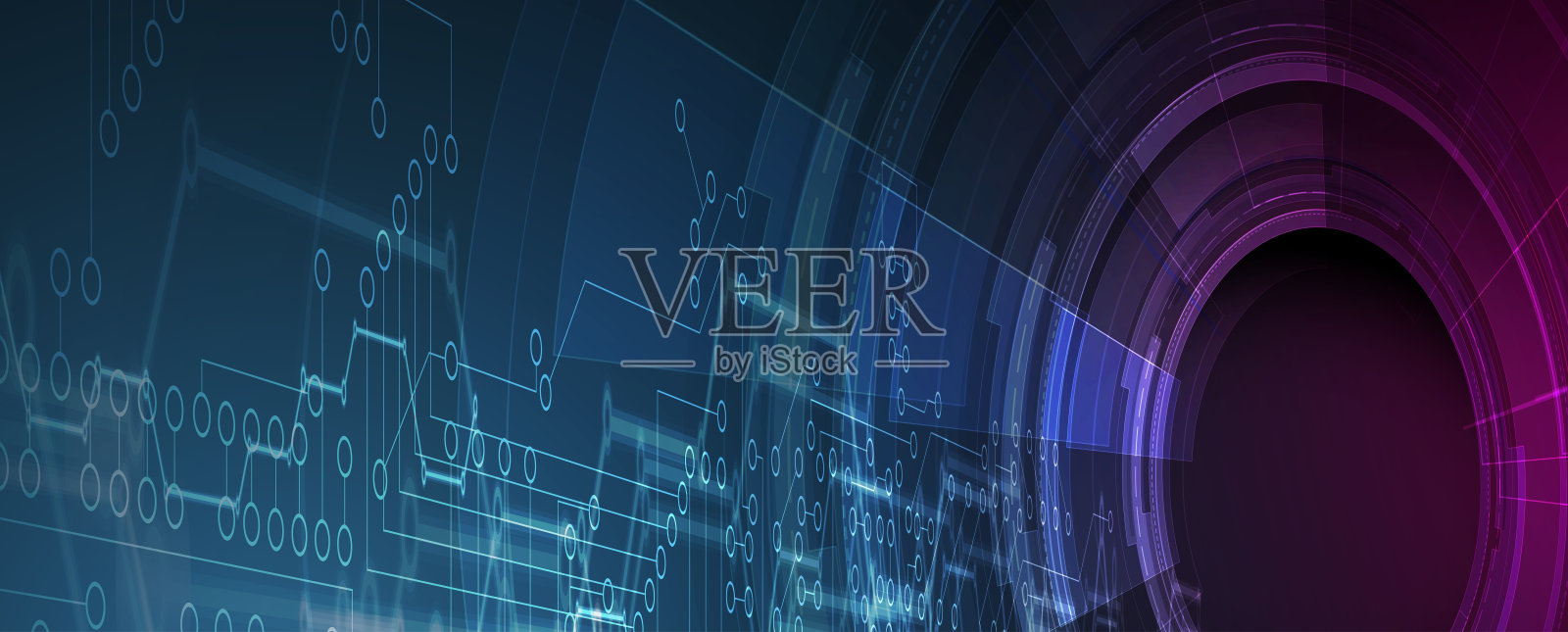 未来主义抽象电路技术概念背景插画图片素材