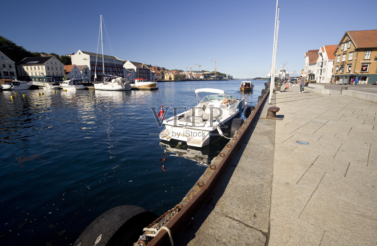 挪威斯塔万格斯堪的纳维亚城市中心港口景象照片摄影图片