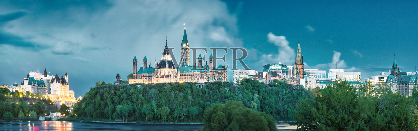 渥太华天际线全景 加拿大照片摄影图片