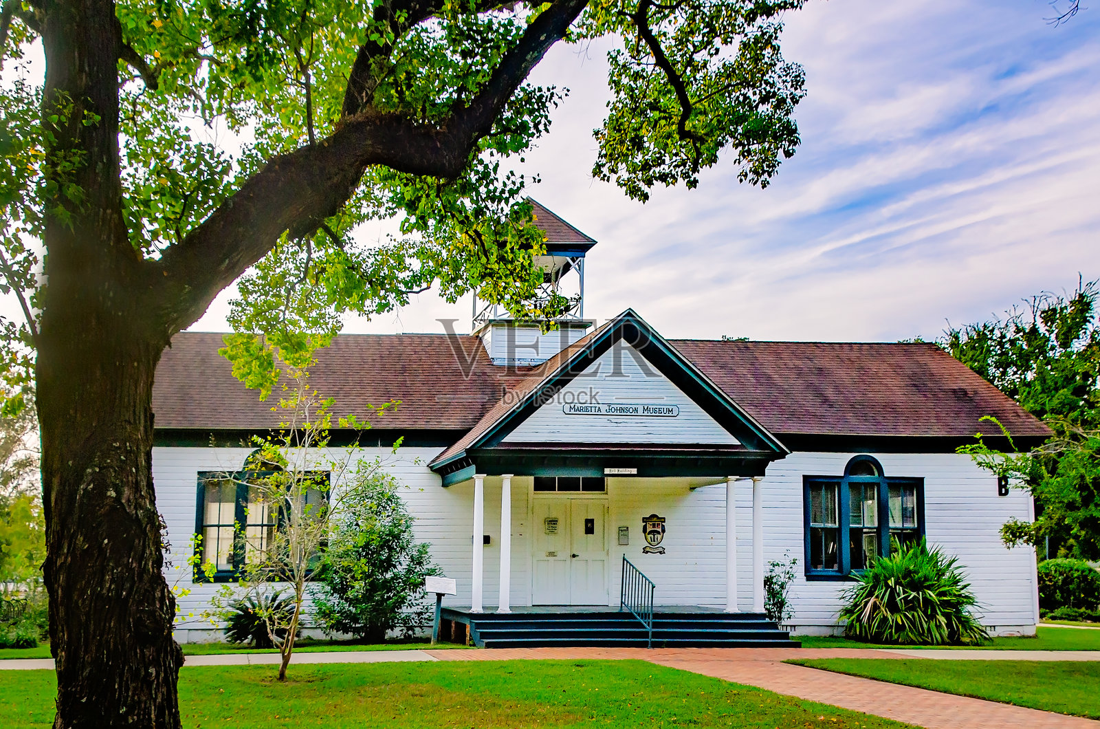 阿拉巴马州费尔霍普的海岸阿拉巴马社区学院的贝尔大楼和马里埃塔·约翰逊博物馆照片摄影图片