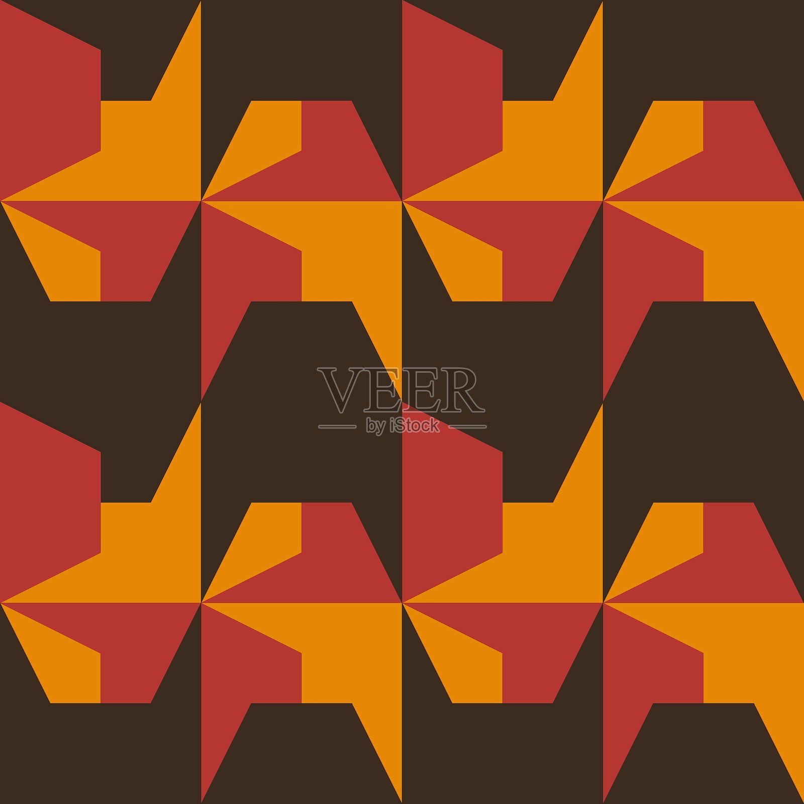 抽象几何无缝图案。极简几何装饰，拼图设计。矢量插图。插画图片素材