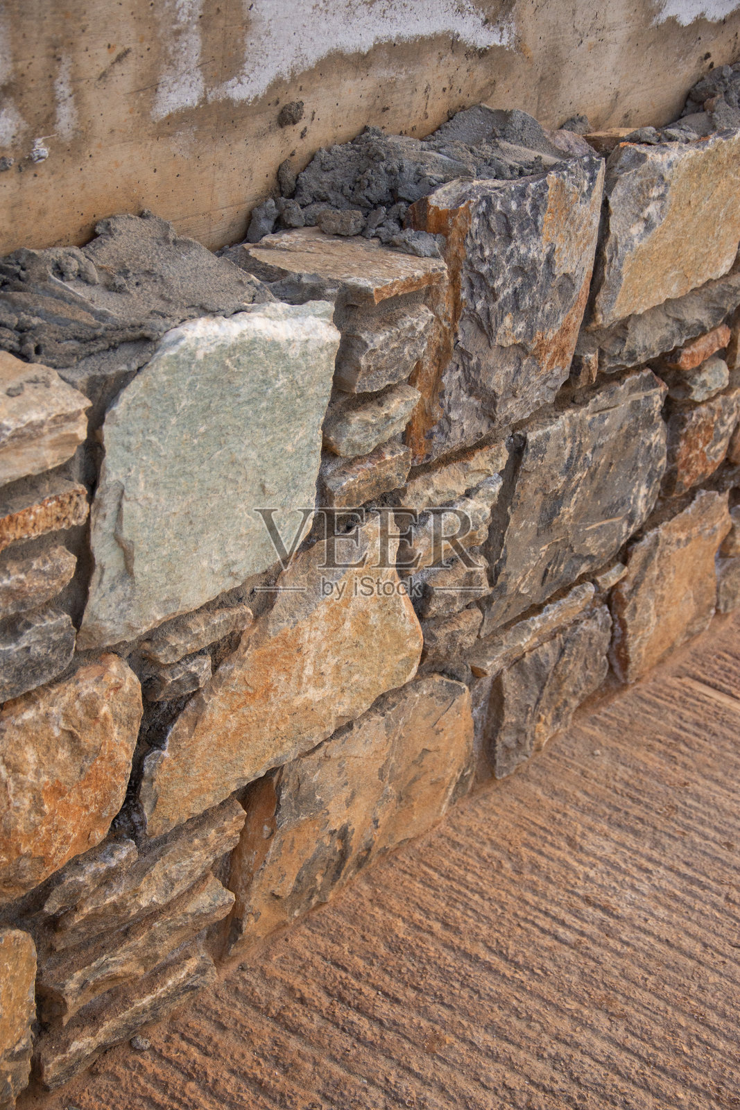 希腊阿索斯山修道院的石墙 2024照片摄影图片