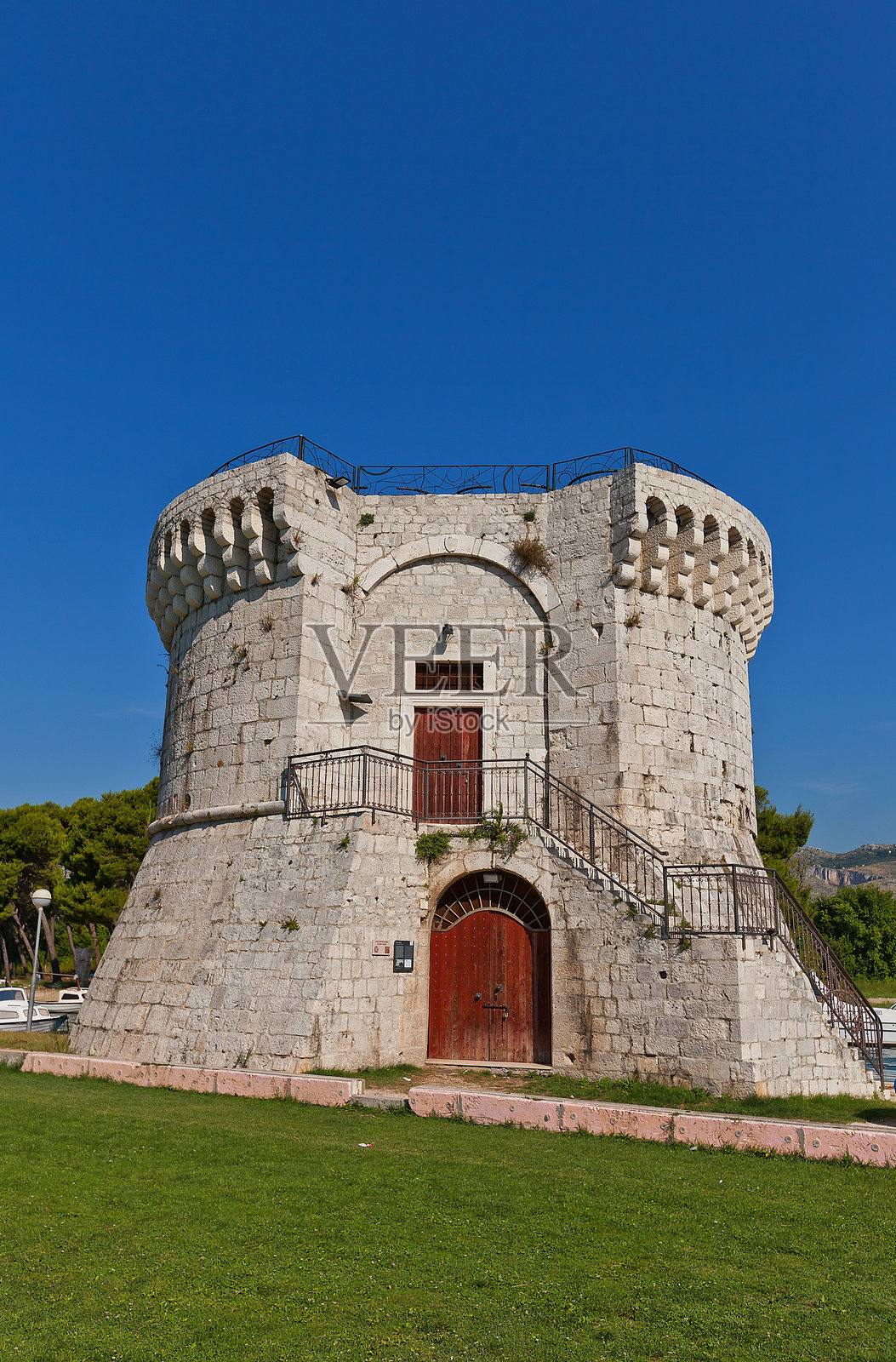 圣马克塔(15世纪)。克罗地亚特罗吉尔。联合国教科文组织遗址照片摄影图片