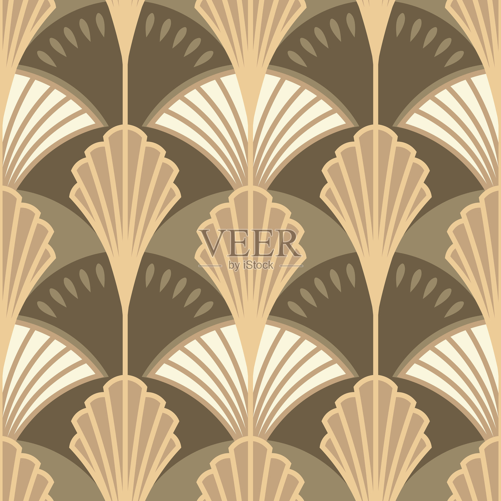 装饰艺术风格无缝图案插图插画图片素材