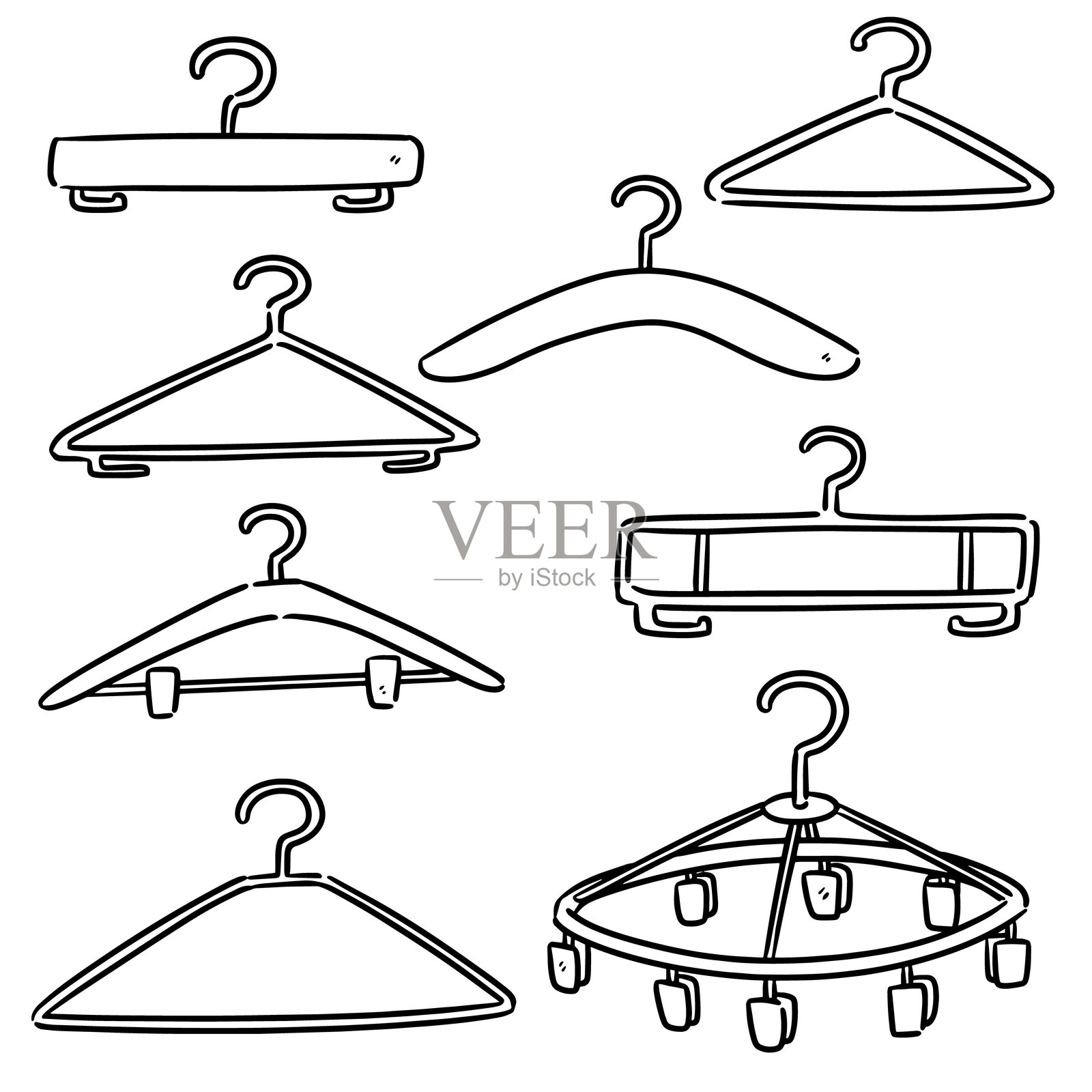 衣架矢量图集插画图片素材