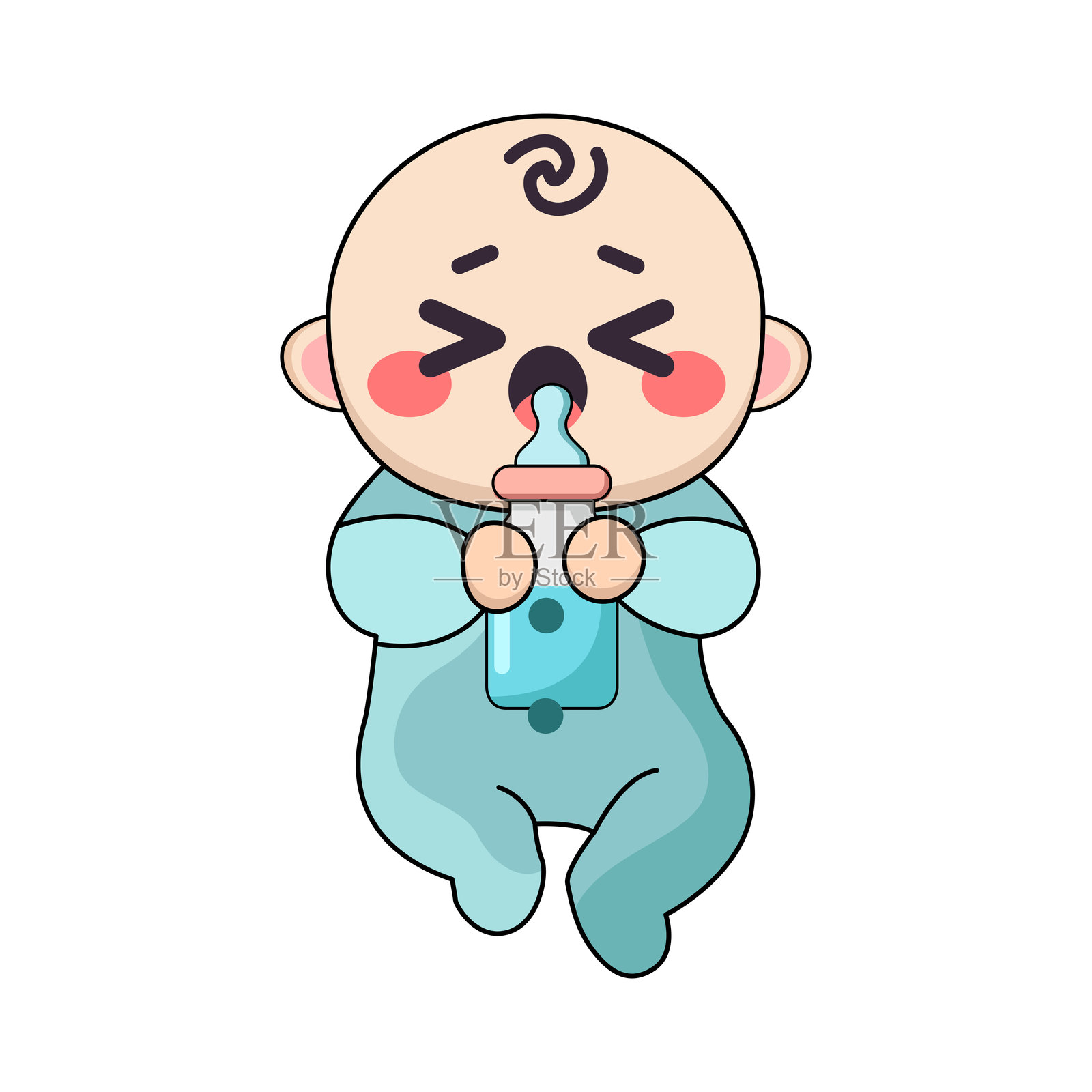 喂婴儿插画图片素材