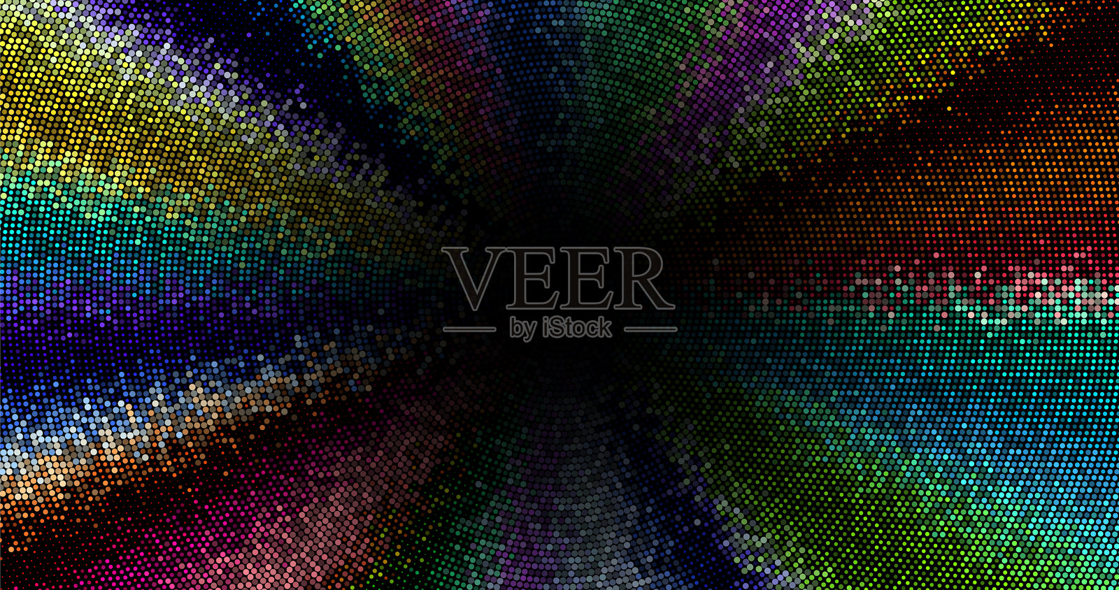 明亮的同心圆图案，采用彩虹色调。风格为光学艺术、迷幻艺术、数字抽象。插画图片素材