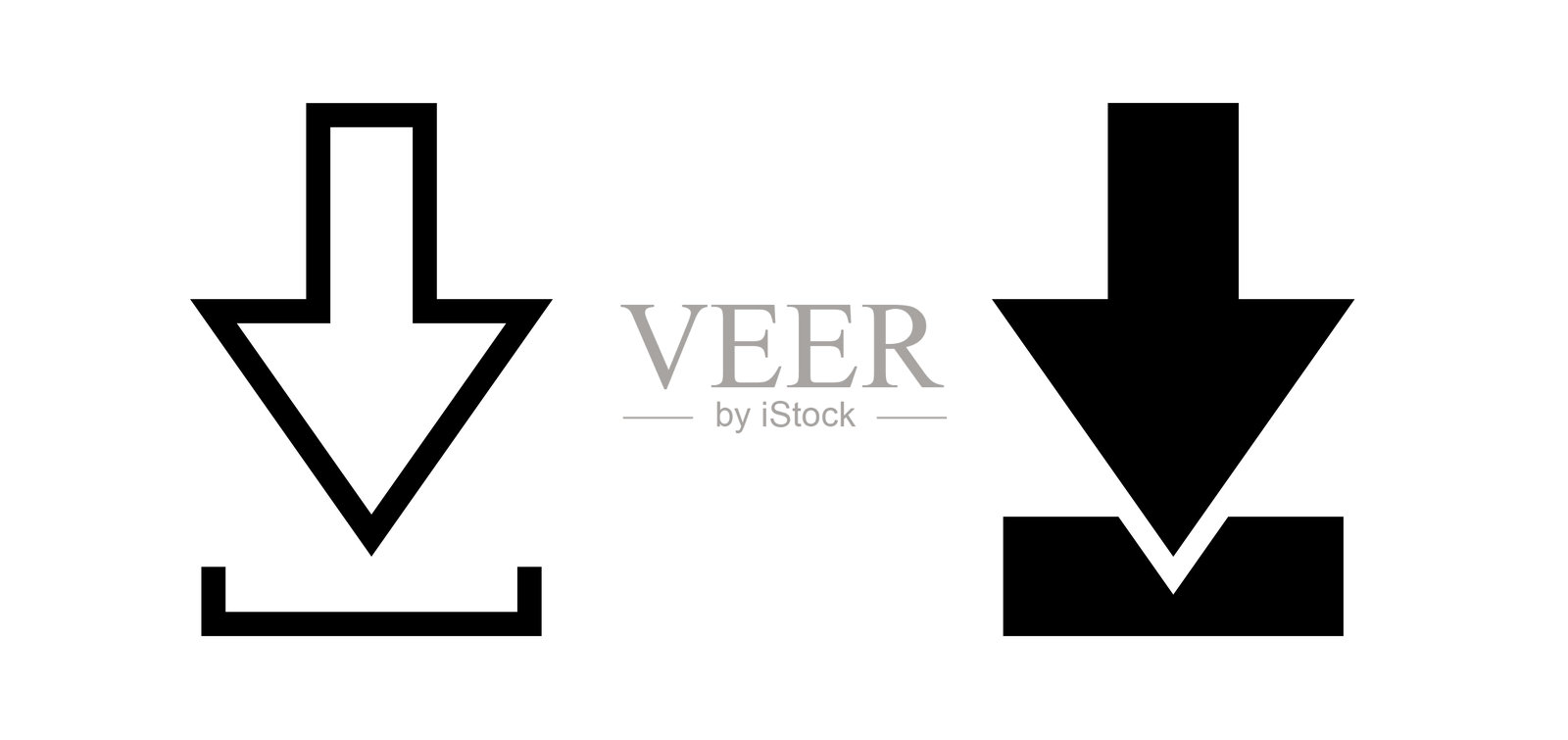 可编辑线条的下载图标插画图片素材