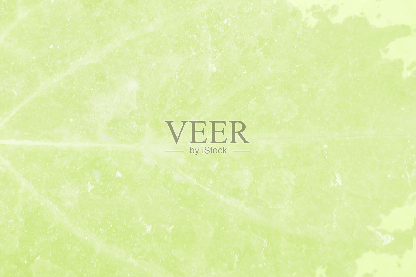 旧式乡村淡雅柔和的酸橙绿色磨损墙面纹理效果的横向矢量背景或抽象壁纸，带有完整框架的树叶设计，类似水彩或斑驳的绘画或斑点壁画。插画图片素材