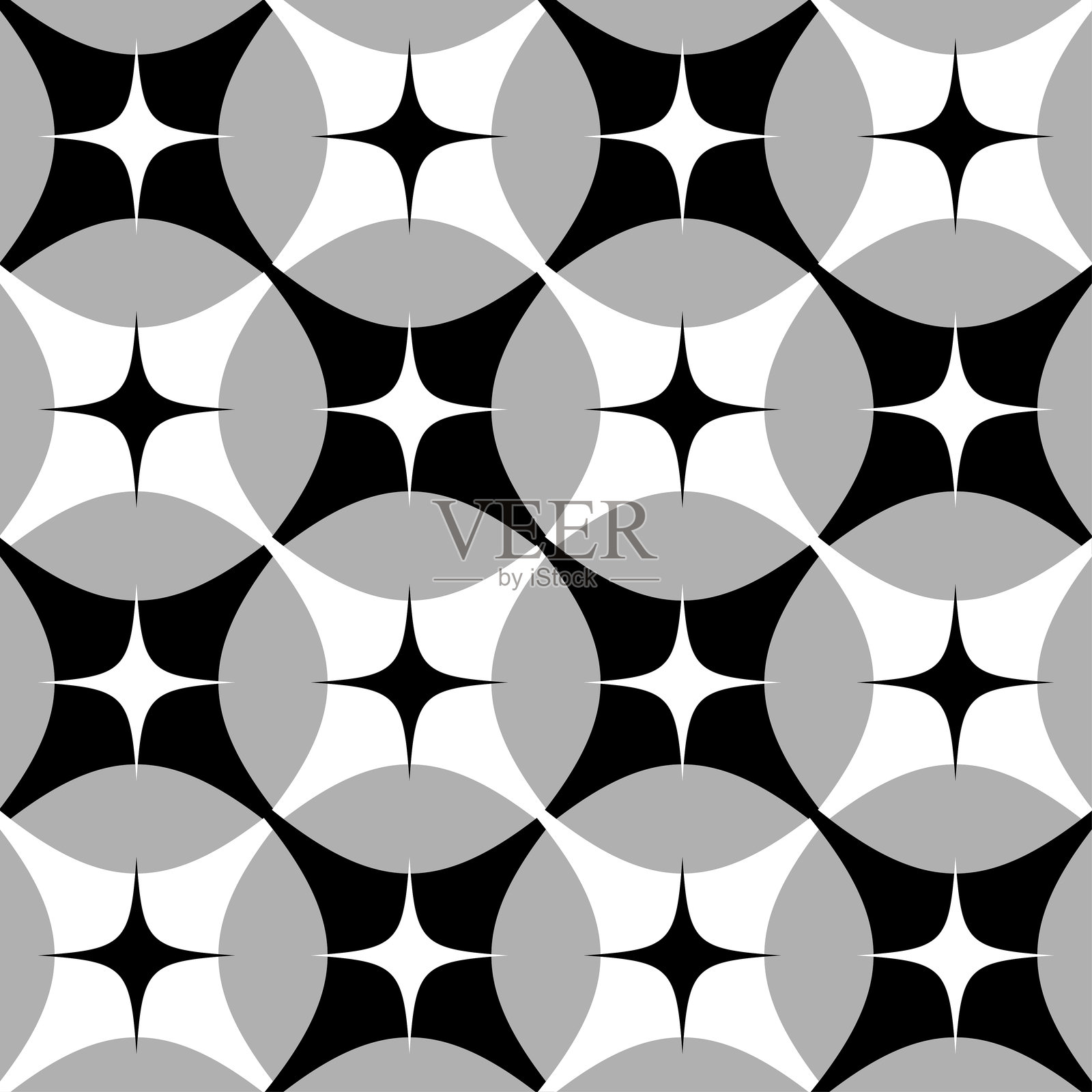 黑白几何无缝图案插画图片素材