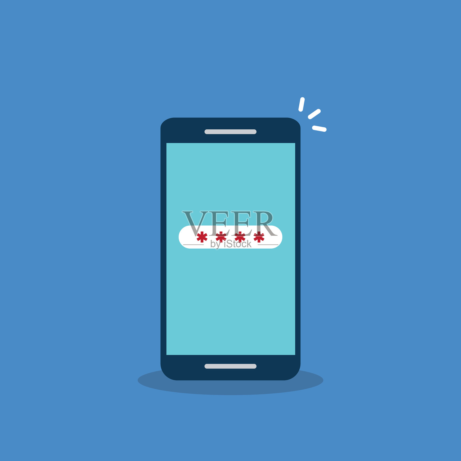 手机上的一次性密码或OTP安全代码，矢量插图插画图片素材