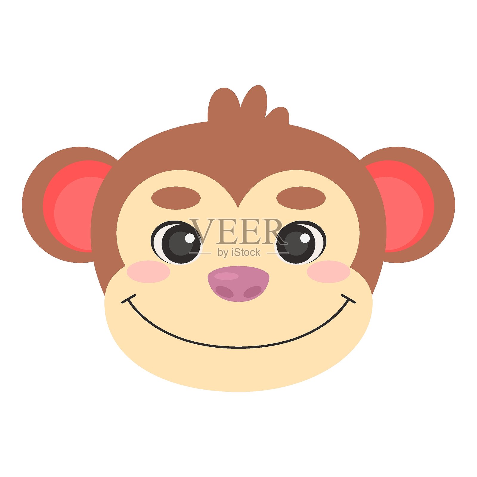 动物头部与卡片插画图片素材