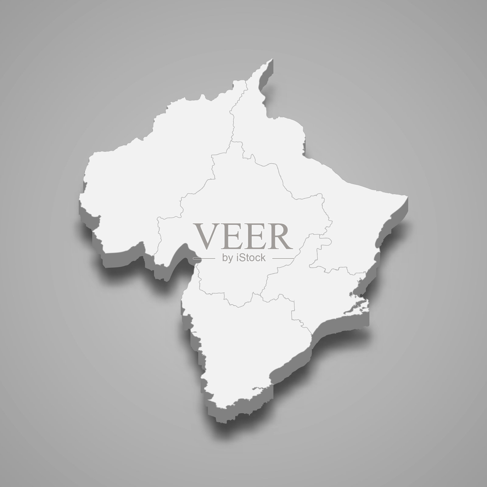 新西兰奥塔哥地区的3D等距地图插画图片素材