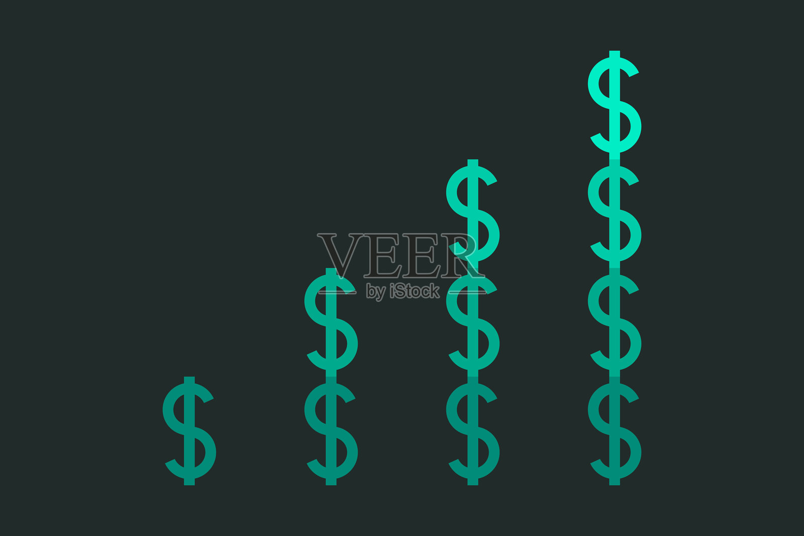 收入增长图表。插画图片素材