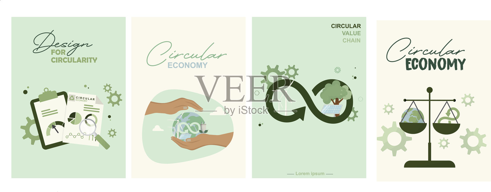 循环经济设计概念绿色商业插图插画图片素材