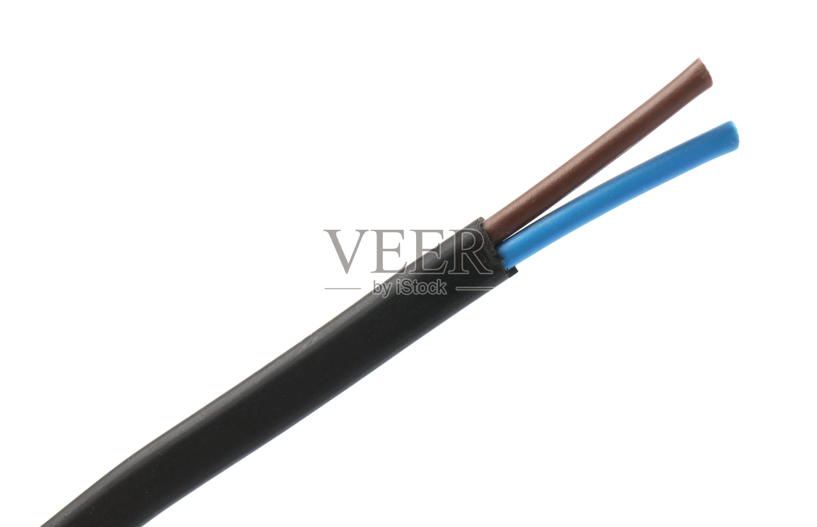 黑色条纹电线在白色背景上照片摄影图片