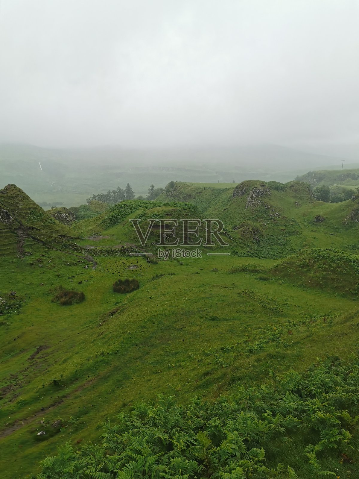 仙女峡谷螺旋形状 - 斯凯岛，苏格兰照片摄影图片