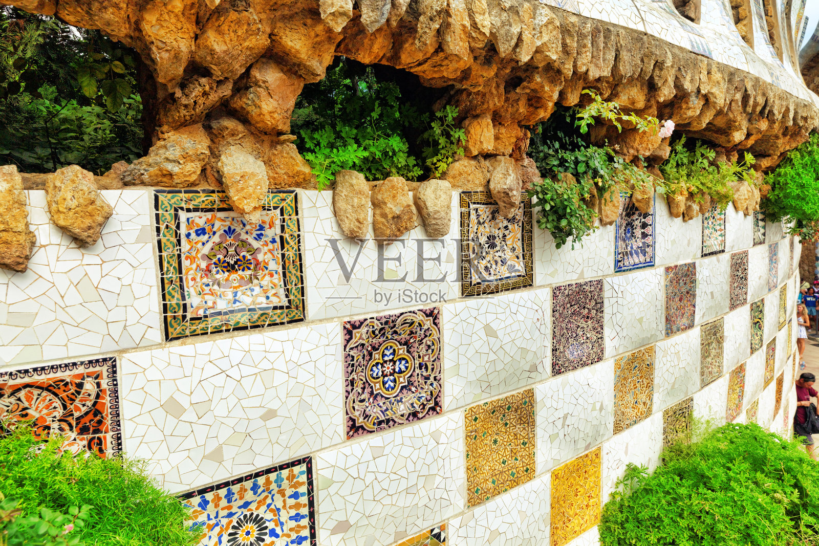 巴塞罗那的美丽而惊人的古埃尔公园照片摄影图片