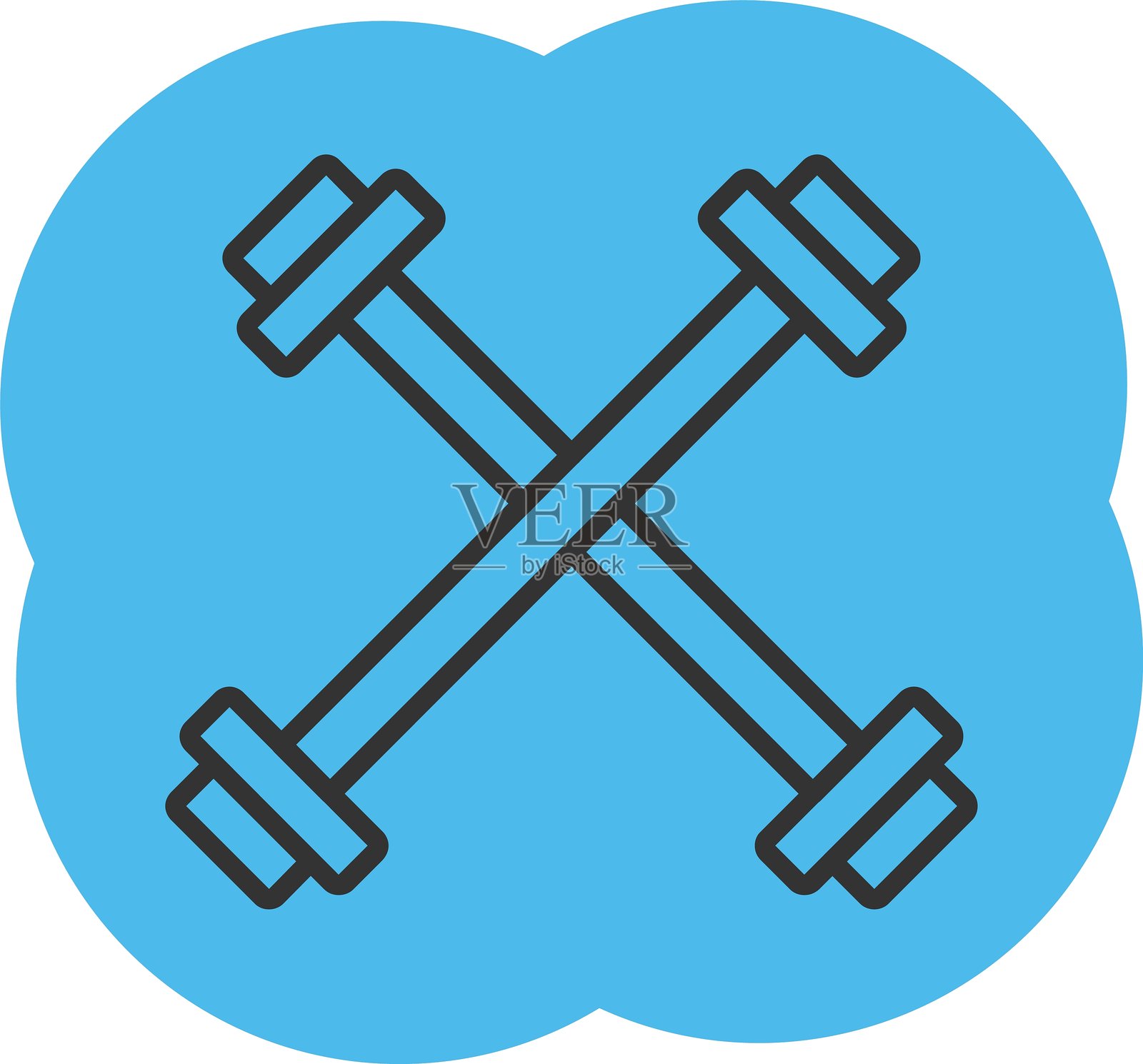 哑铃图标插画图片素材