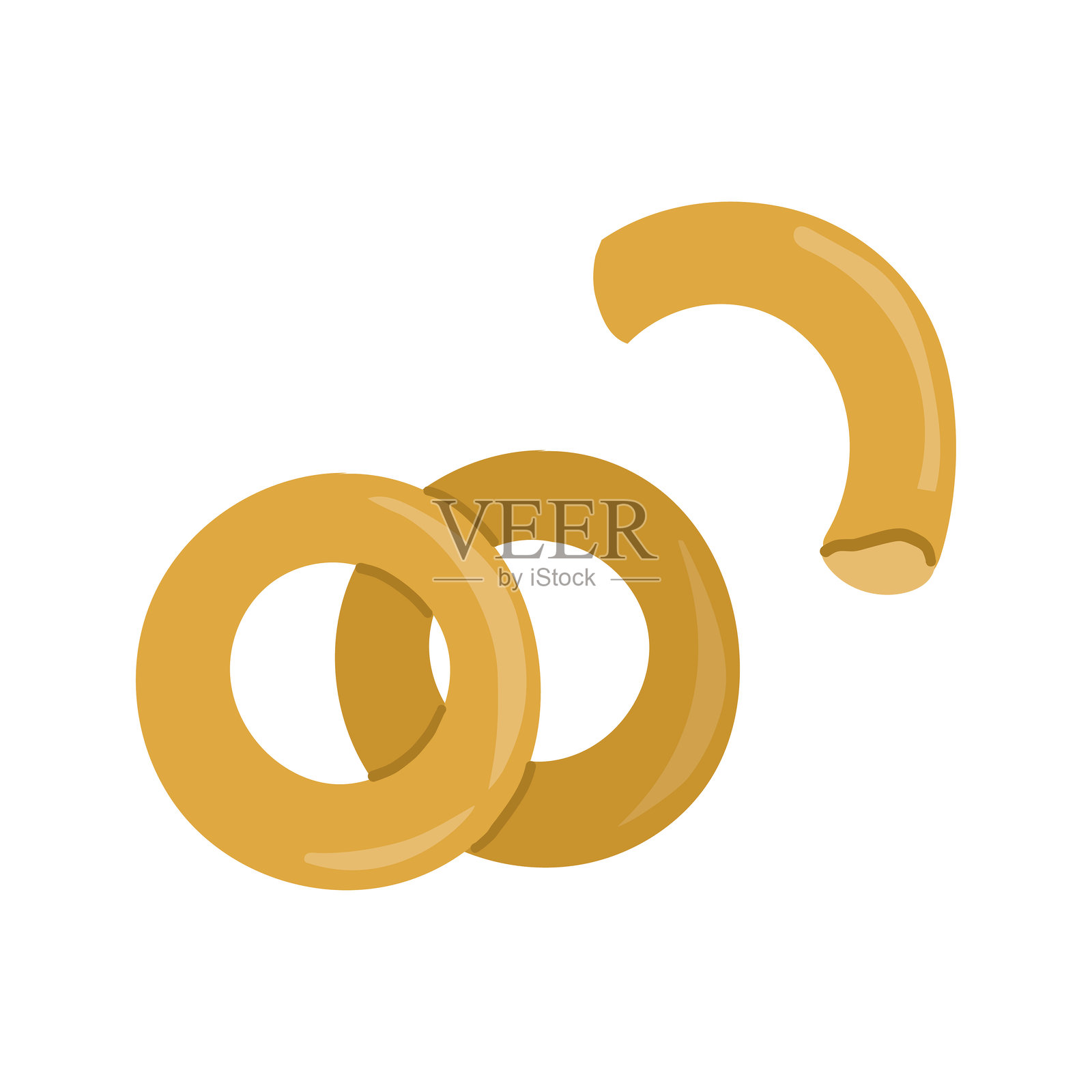 圆形贝果和半个贝果的插图插画图片素材