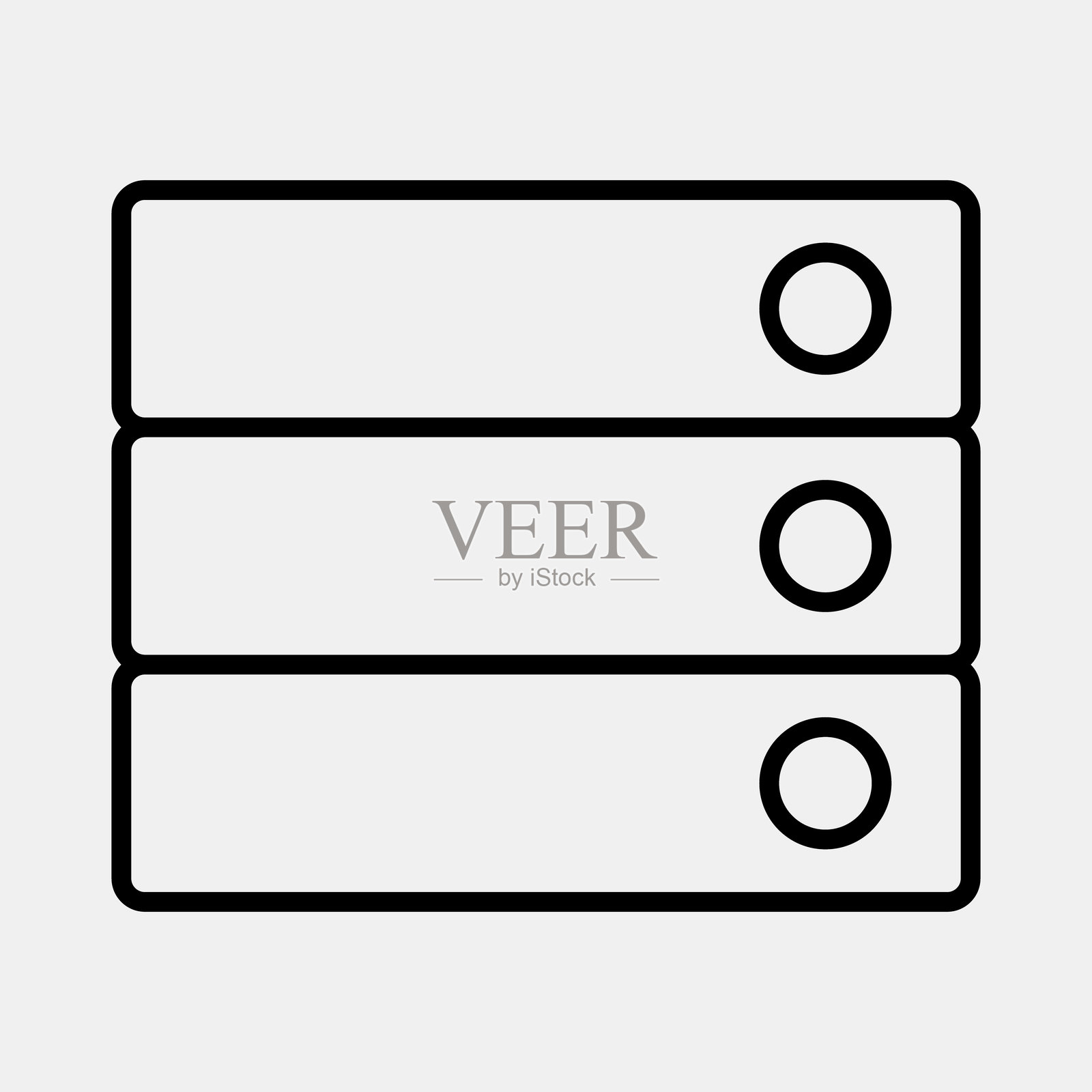 图标数据库。计算机组件元素。线条风格图标。插画图片素材