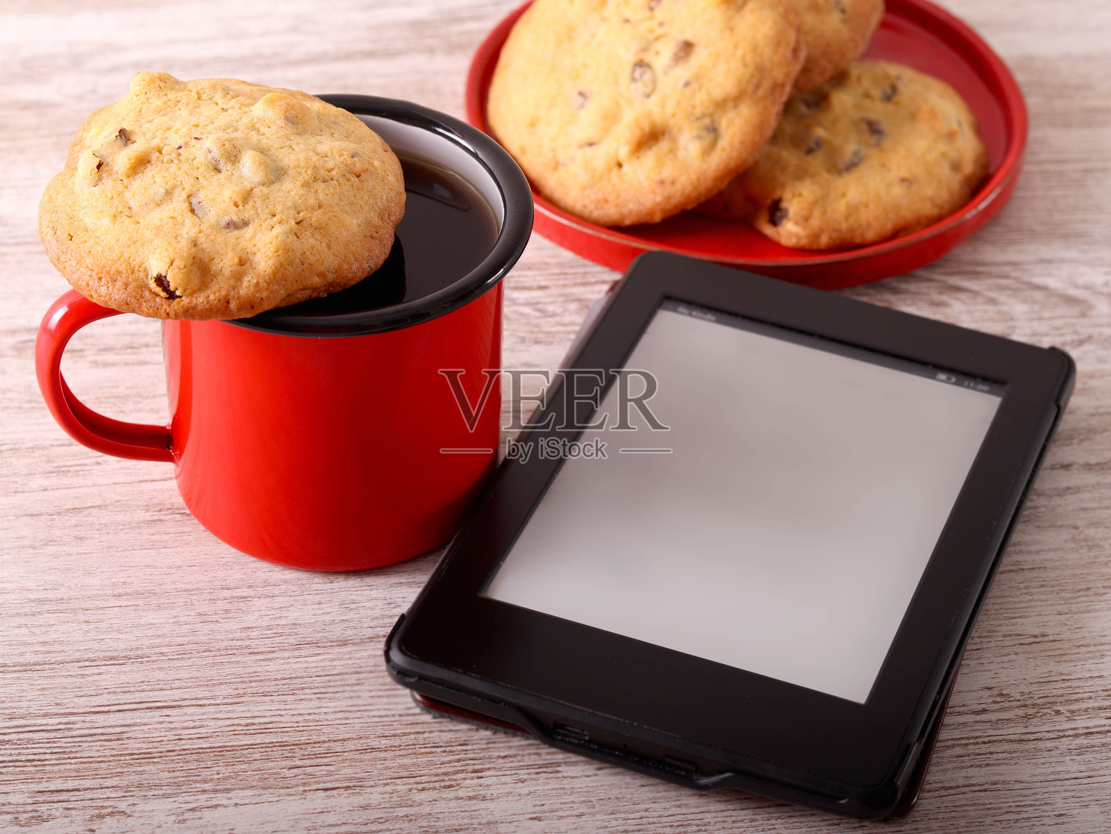 书和饼干与一杯咖啡照片摄影图片