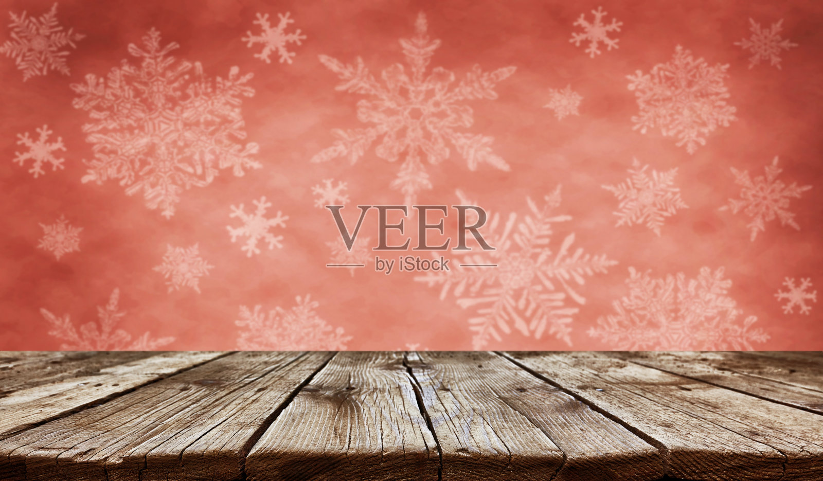 空的旧木桌背景 - 圣诞背景照片摄影图片