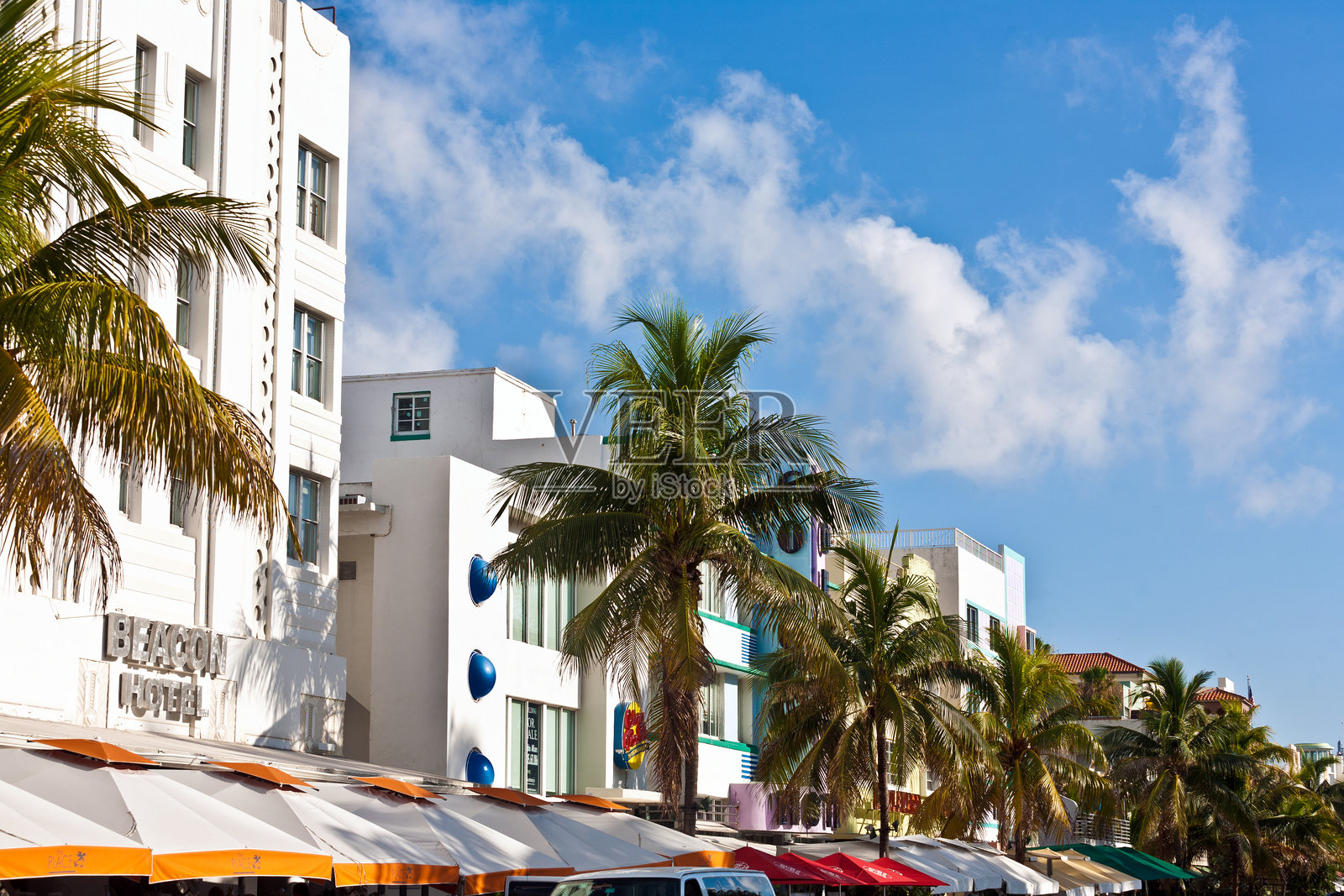 迈阿密海滩海洋大道的正午景观照片摄影图片