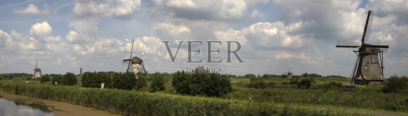 荷兰风车全景照片摄影图片