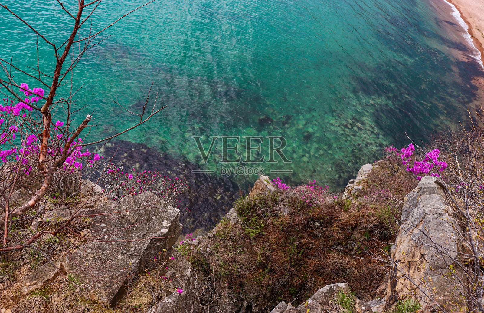 俄罗斯岛。海参崴。旅游与旅行。碧蓝的海洋。照片摄影图片