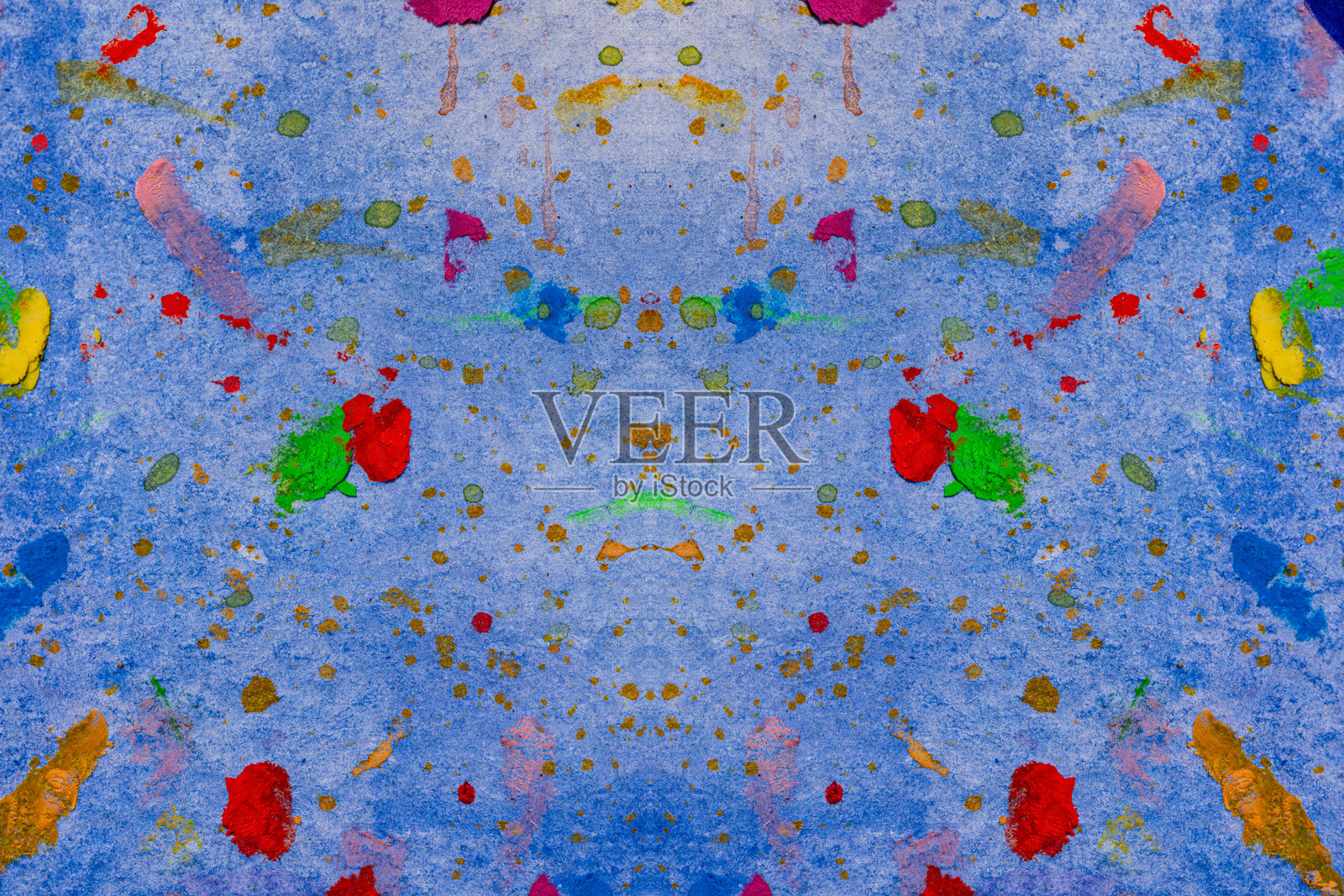 抽象的镜面天空，带有水彩和油画质感插画图片素材