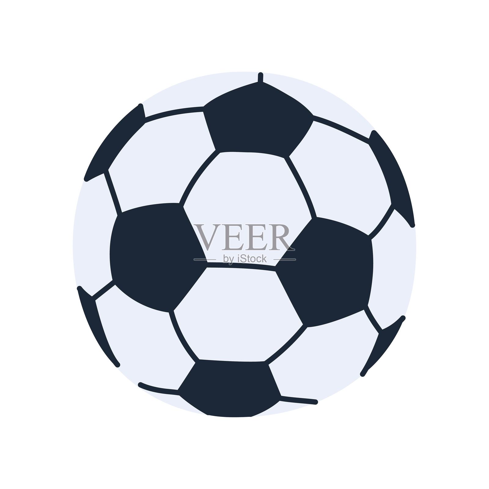 足球运动球彩色图标。矢量插图。足球装备插画图片素材