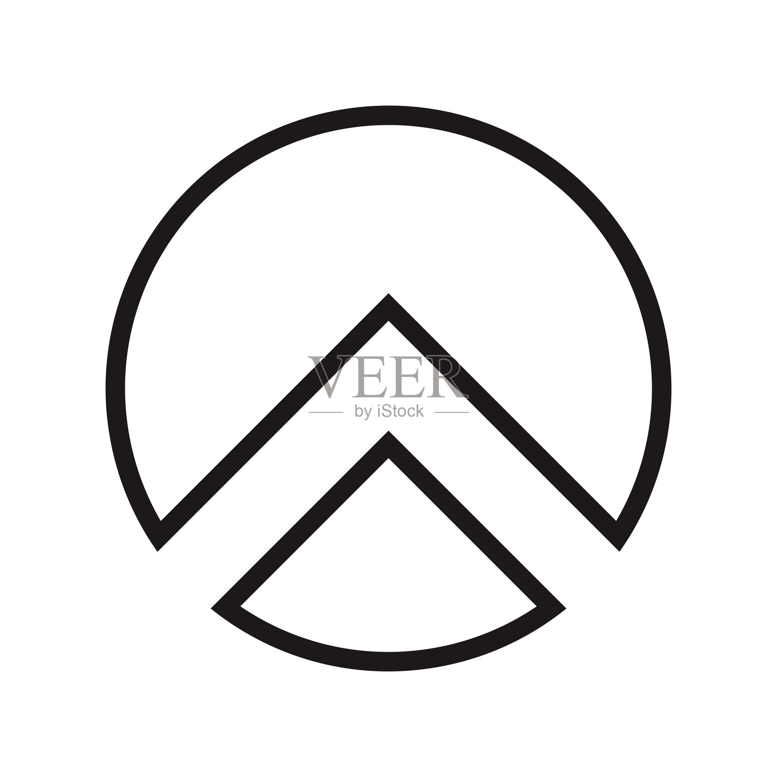 建筑北箭头和指南针轮廓矢量图插画图片素材