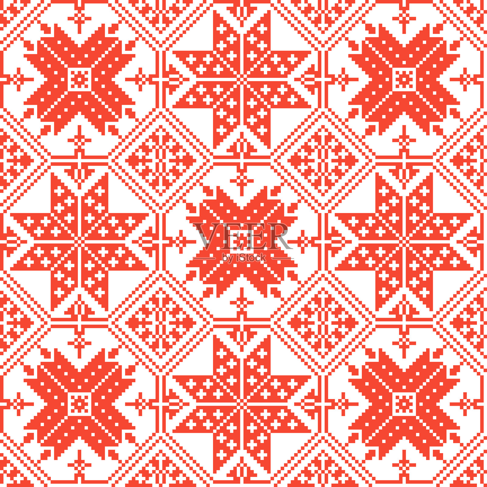 重复的无缝图案，包含斯拉夫符号“真理”和“正义”插画图片素材