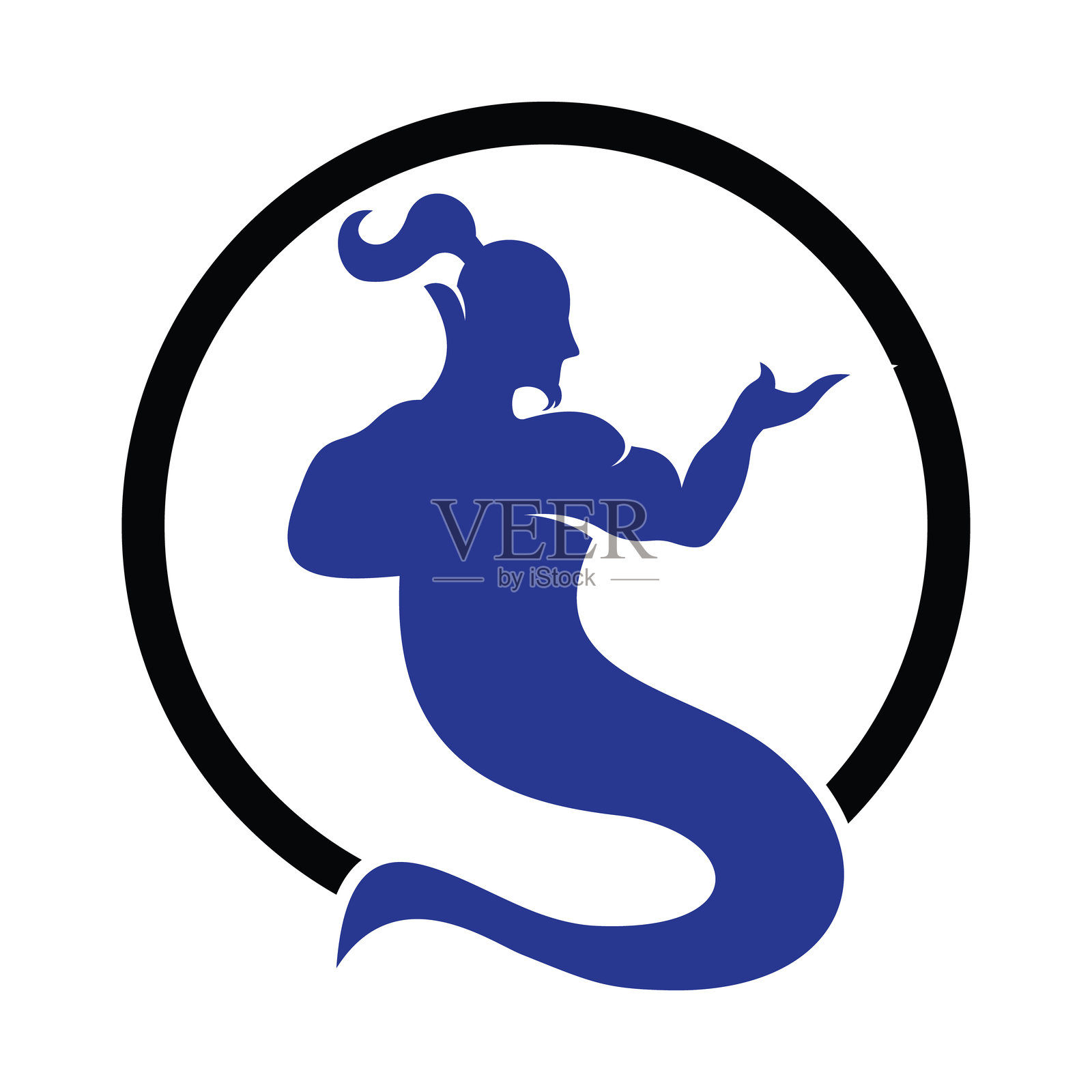 神秘的精灵矢量标志插图。插画图片素材