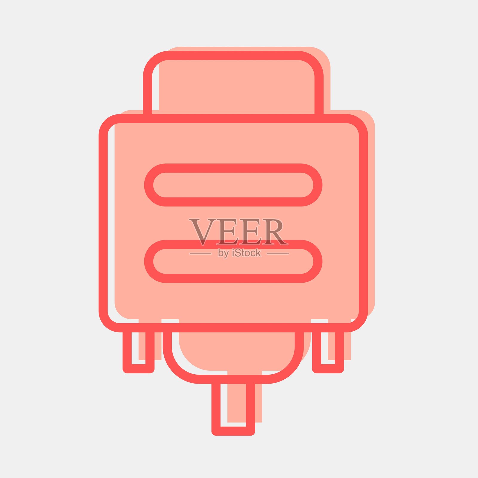 VGA图标。计算机组件元素。双色风格的图标。插画图片素材