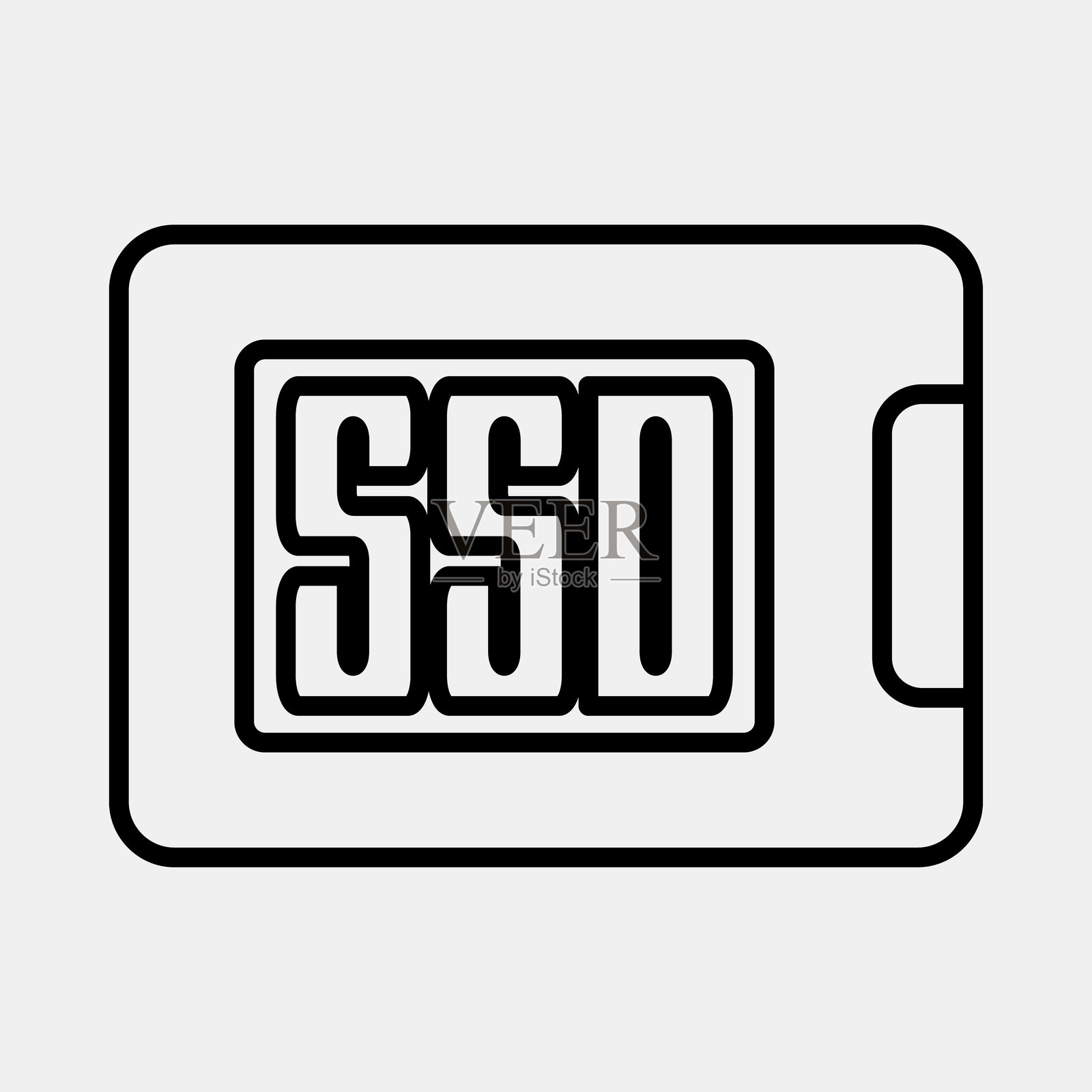 图标固态硬盘。计算机组件元素。线条风格图标。插画图片素材