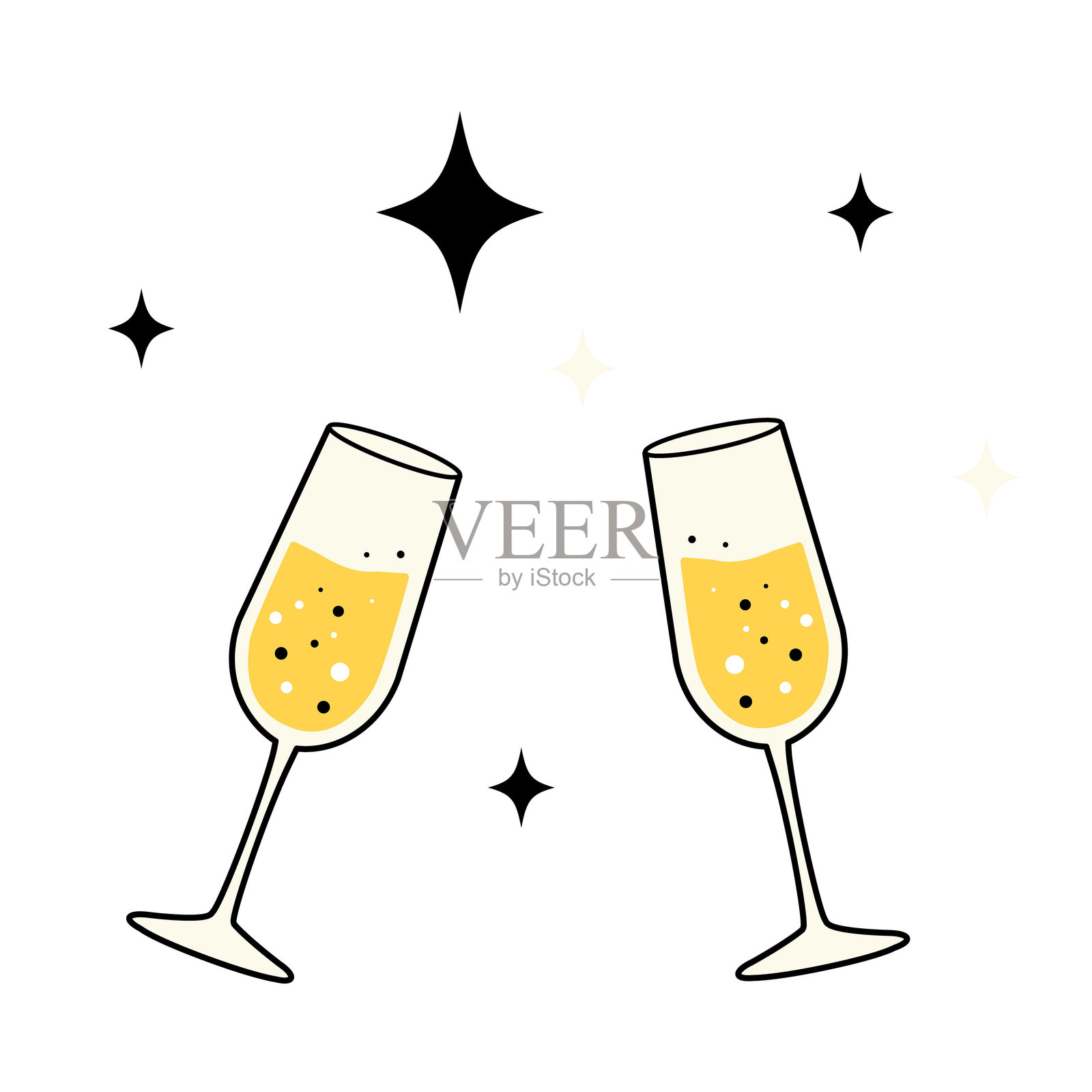 香槟祝酒派对庆祝插图插画图片素材