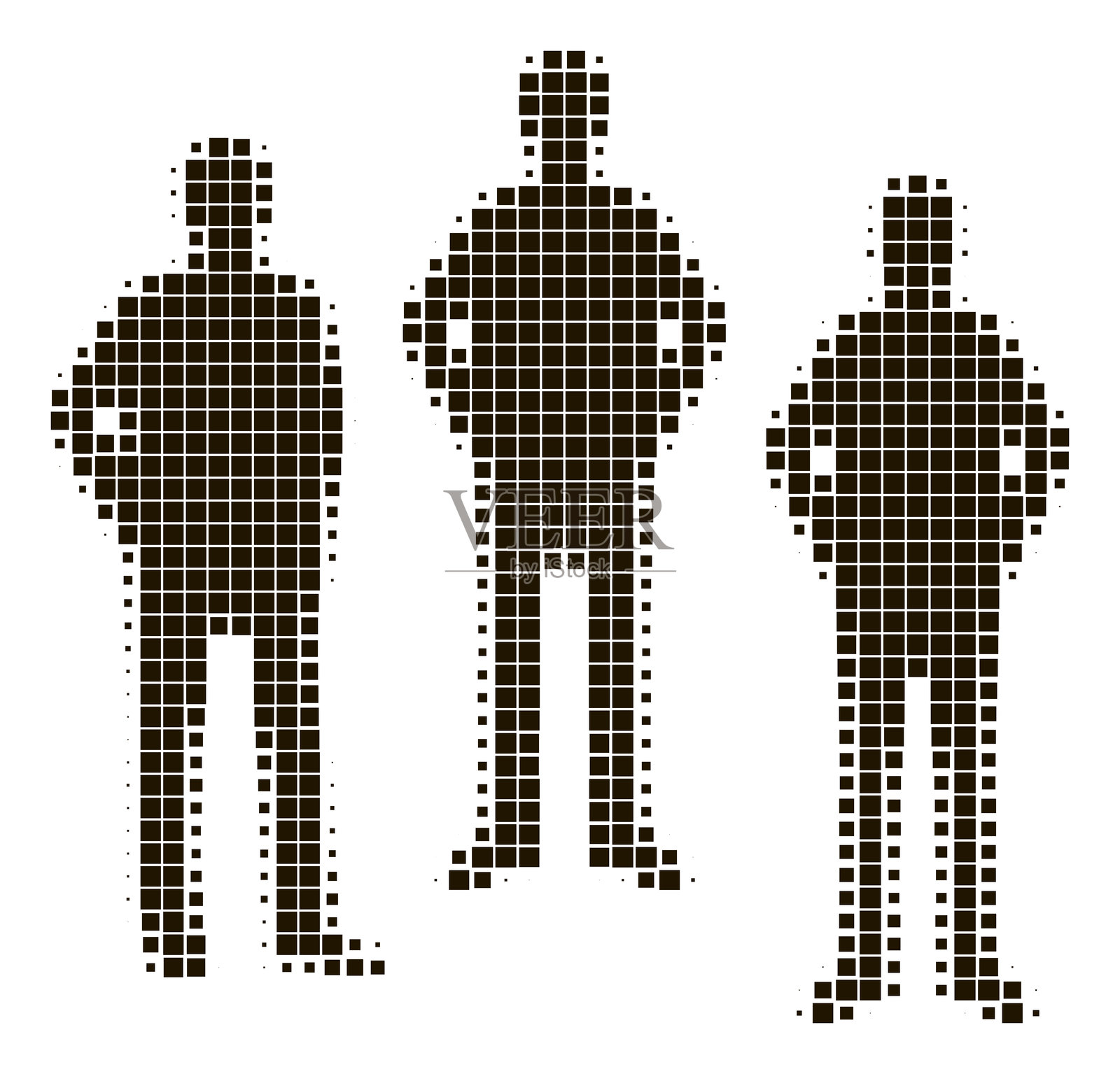 矢量角色 - 轮廓。纹理化。插画图片素材