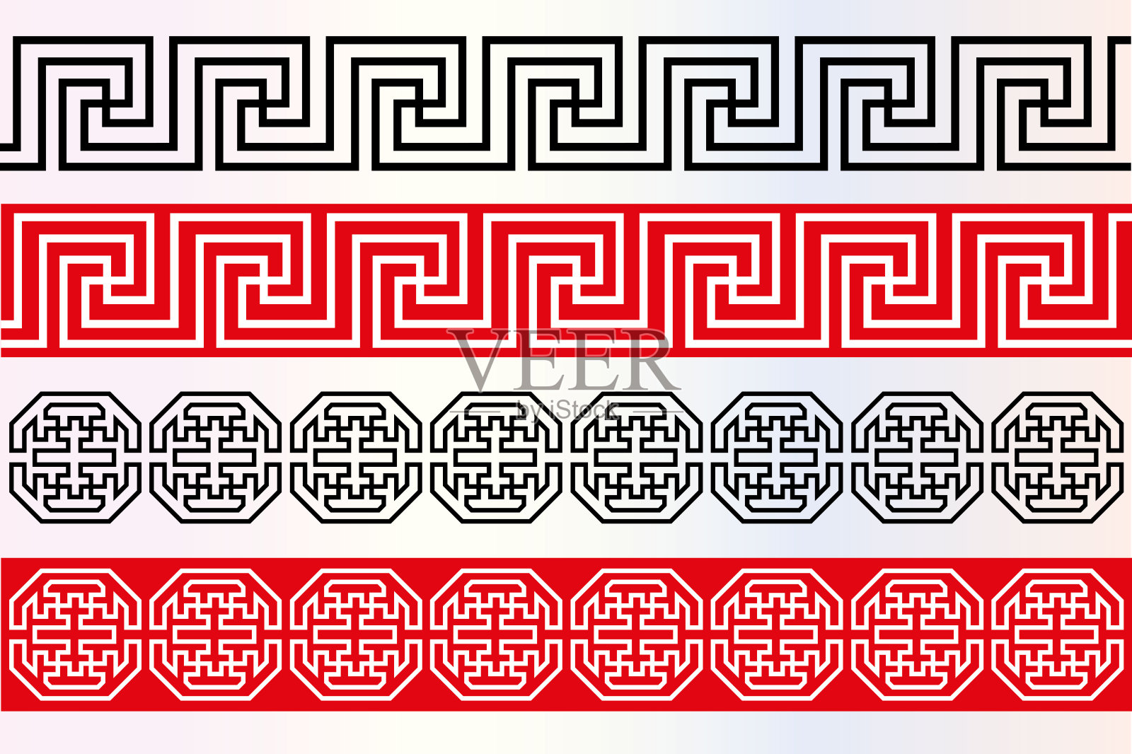 布里亚特蒙古传统无缝图案装饰矢量插图插画图片素材