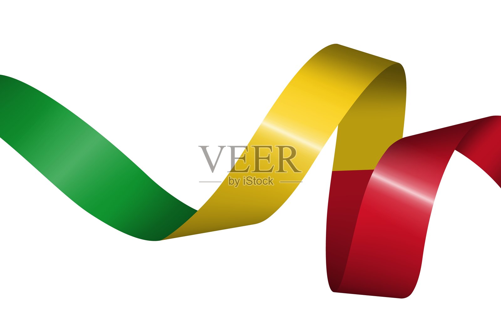 马里国庆节庆祝装饰用的彩带旗帜套装插画图片素材