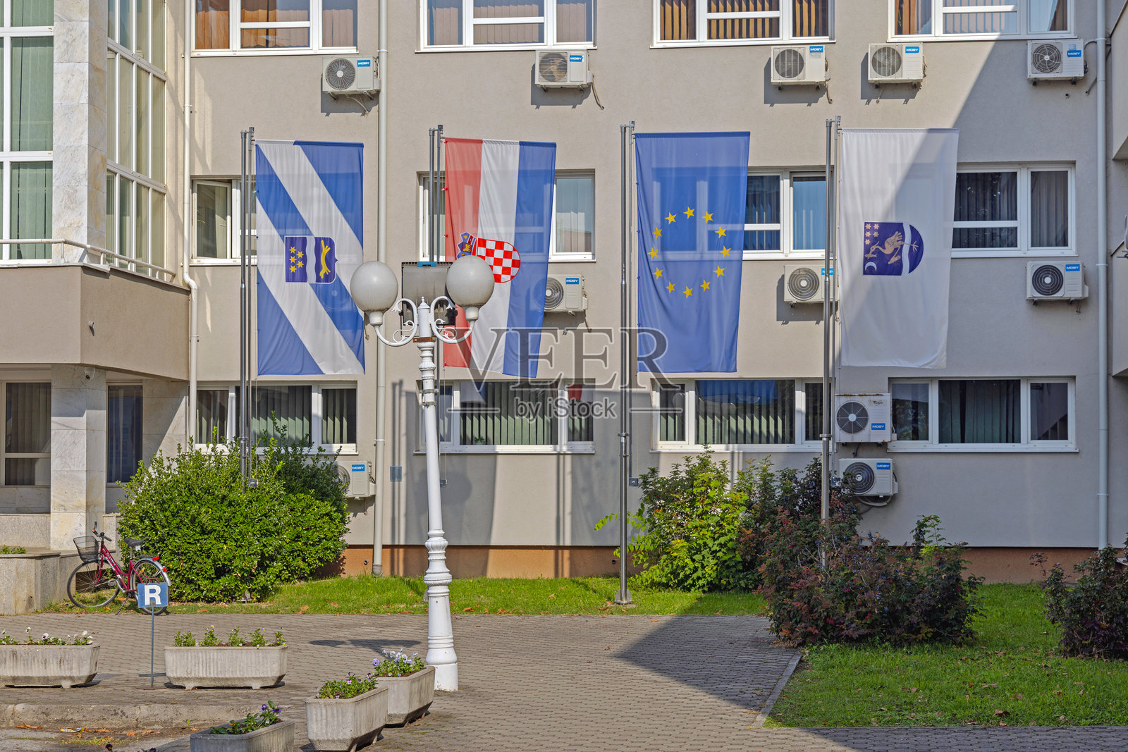 克罗地亚斯拉沃尼亚布罗德的旗帜照片摄影图片