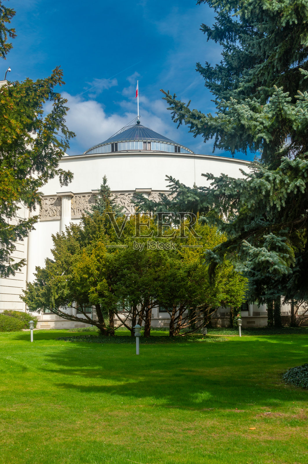 波兰共和国的国会。照片摄影图片