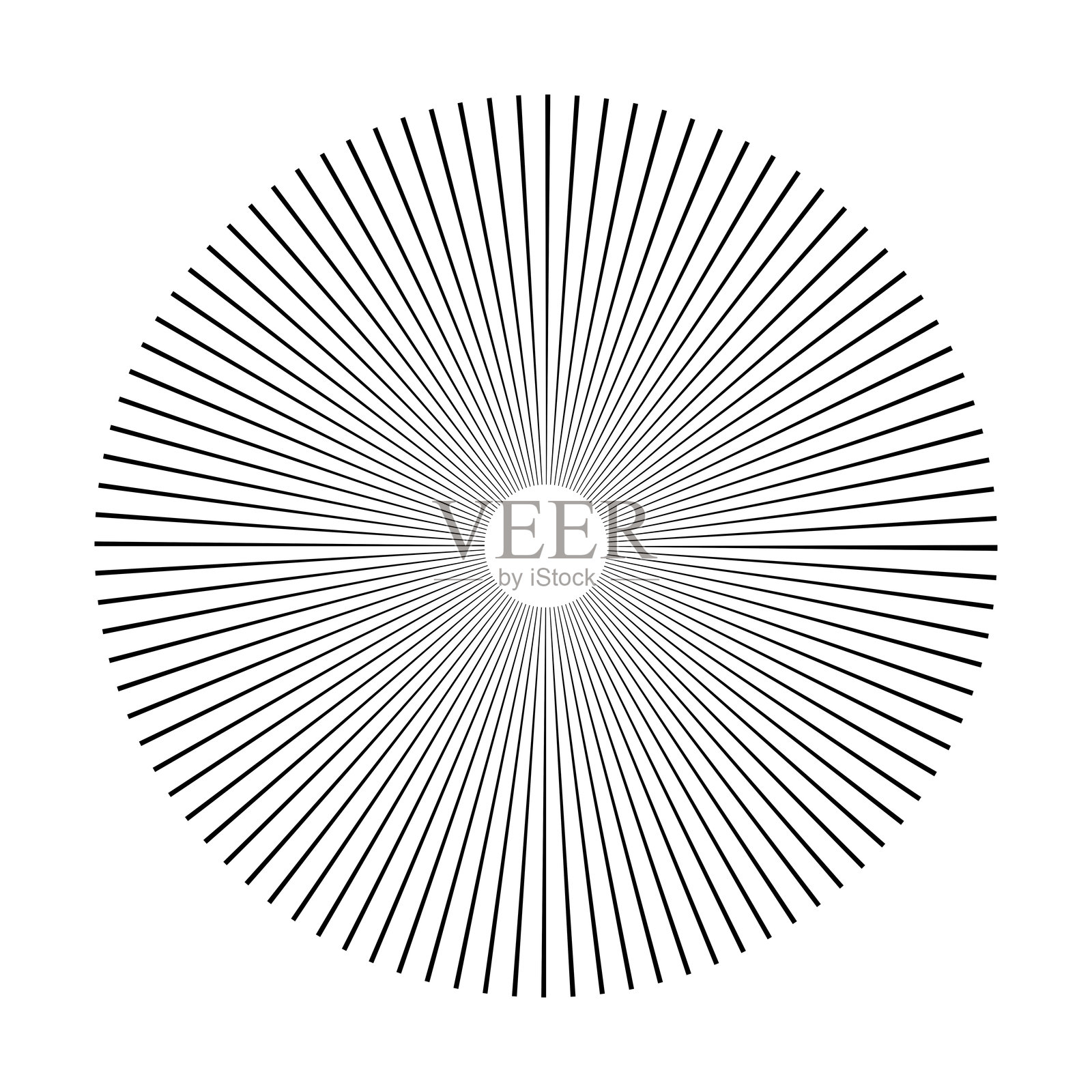 同心圆。白色背景上的极简日晕线条艺术。插画图片素材