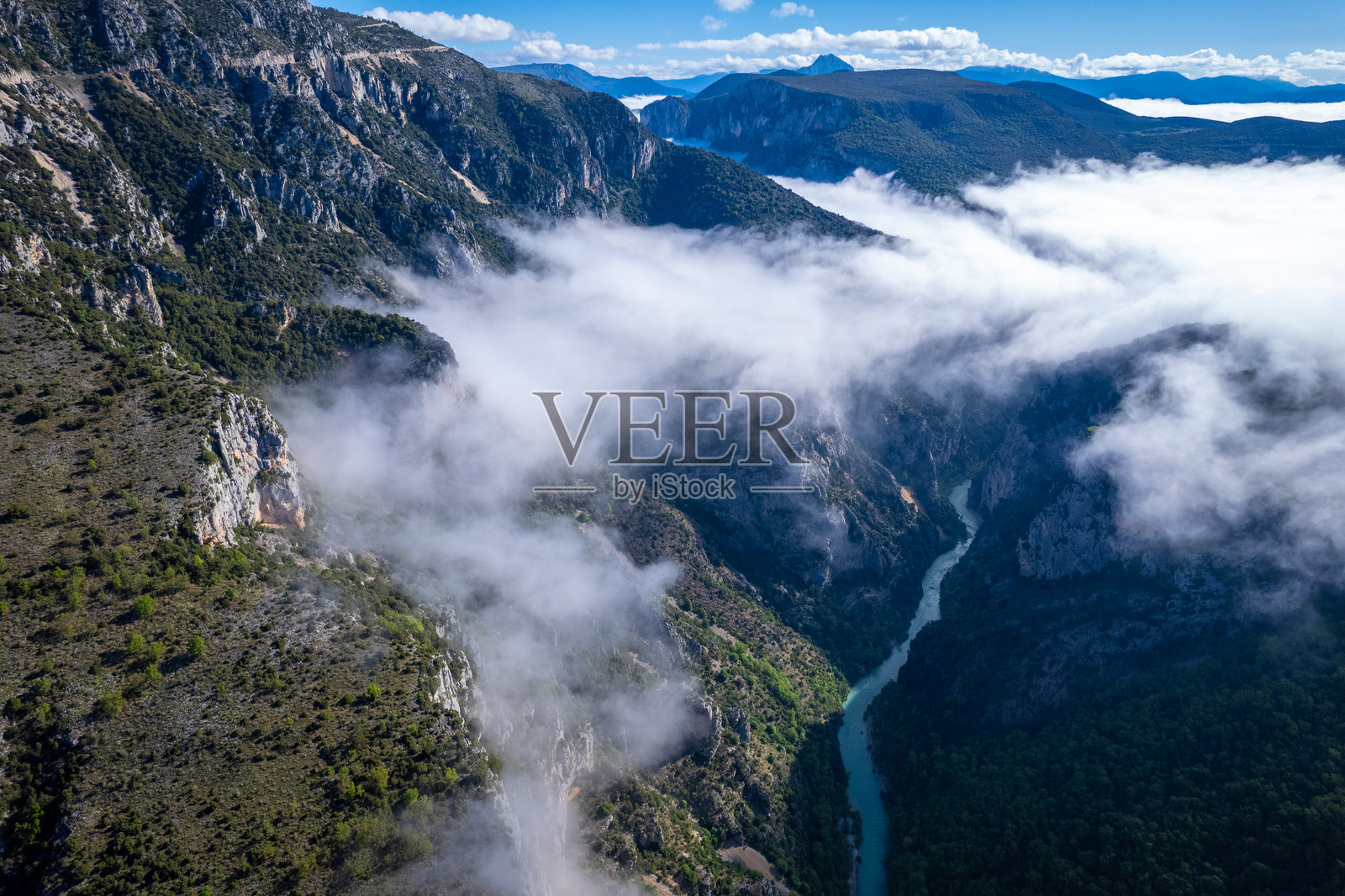 法国韦尔东峡谷的俯瞰景观照片摄影图片