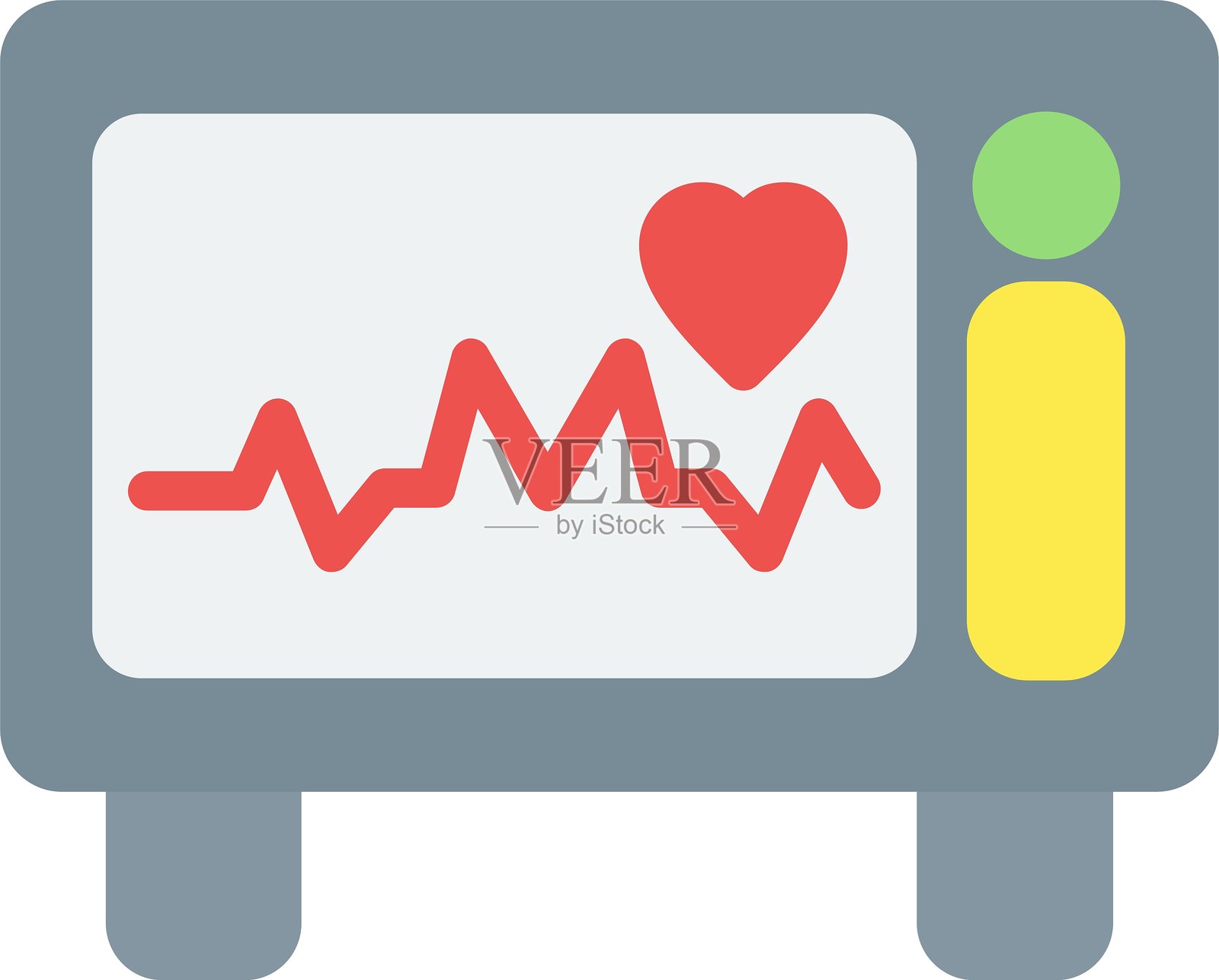 心电图机平面图标设计插画图片素材