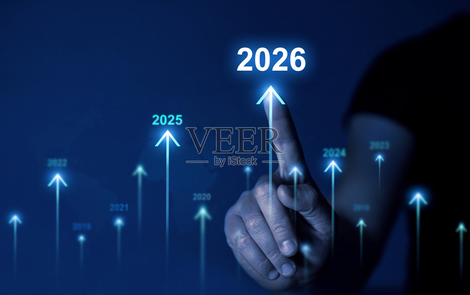 2026年的成功与激励发展。公司在2026年的成长与发展图表。2026年新年的规划、机会、挑战与商业策略。照片摄影图片