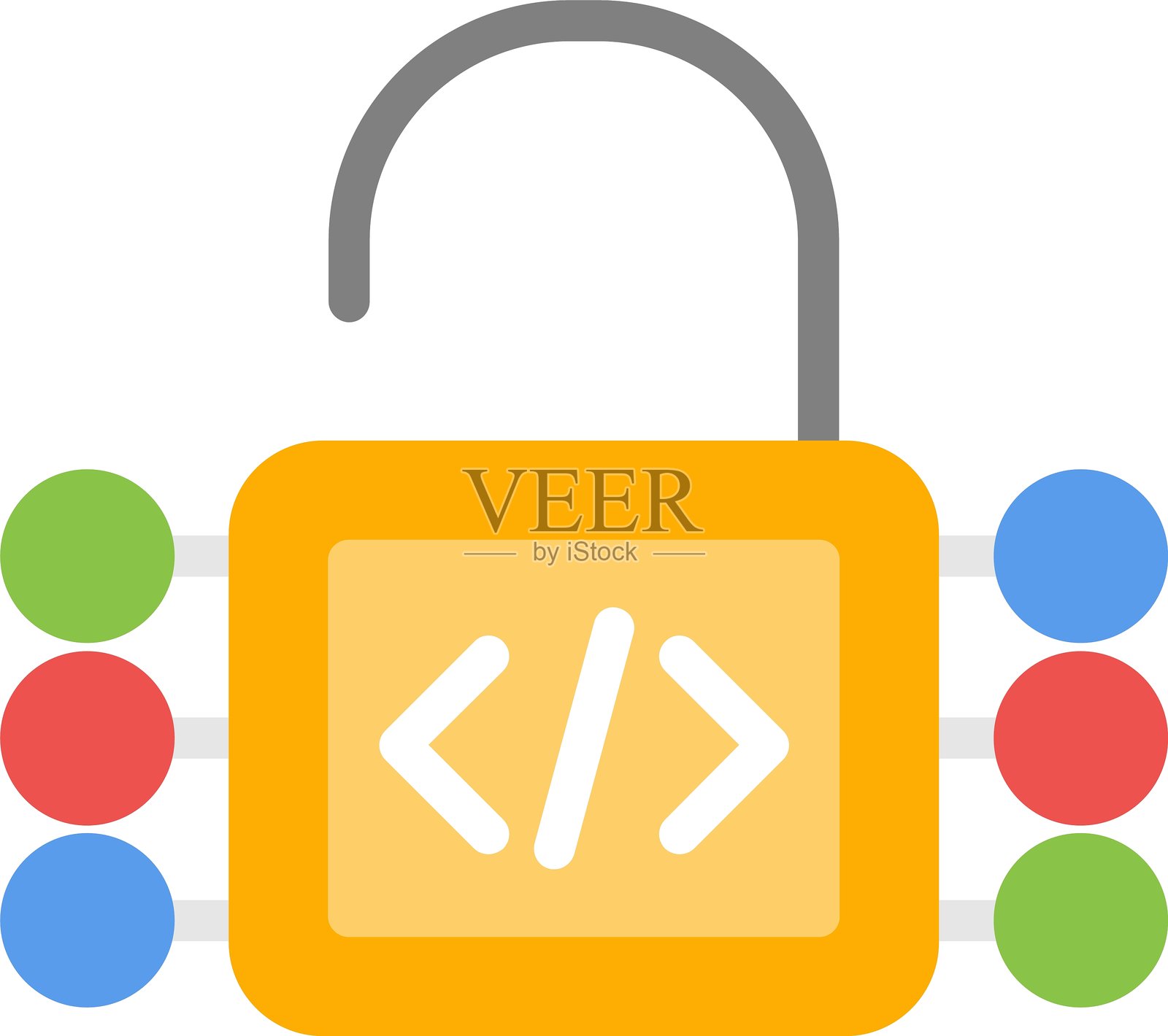 开源许可证扁平图标设计插画图片素材