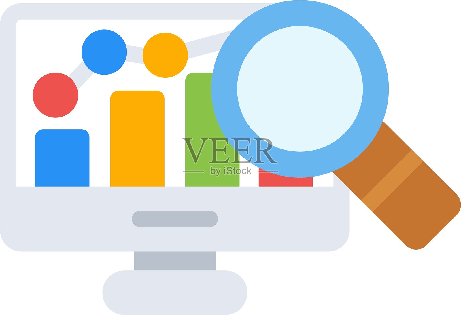 SEO表现扁平图标设计插画图片素材